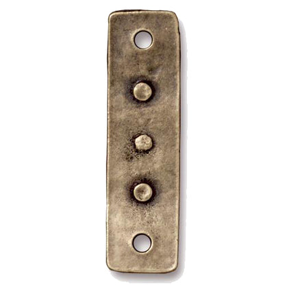 TierraCast Spiral and Rivets Link / pewter with a brass oxide finish / reverse view