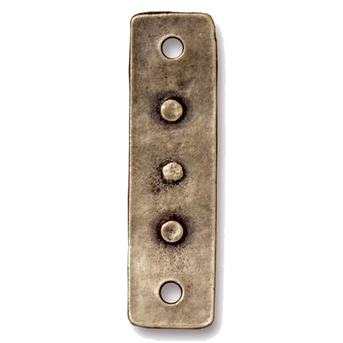 TierraCast Spiral and Rivets Link / pewter with a brass oxide finish / reverse view