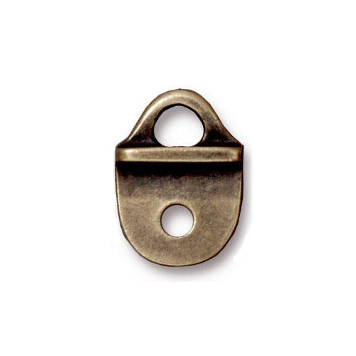 TierraCast R&R Strap Tip Link / pewter with a brass oxide finish / reverse view