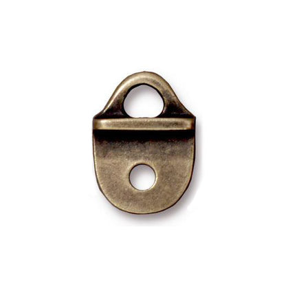 TierraCast R&R Strap Tip Link / pewter with a brass oxide finish / reverse view