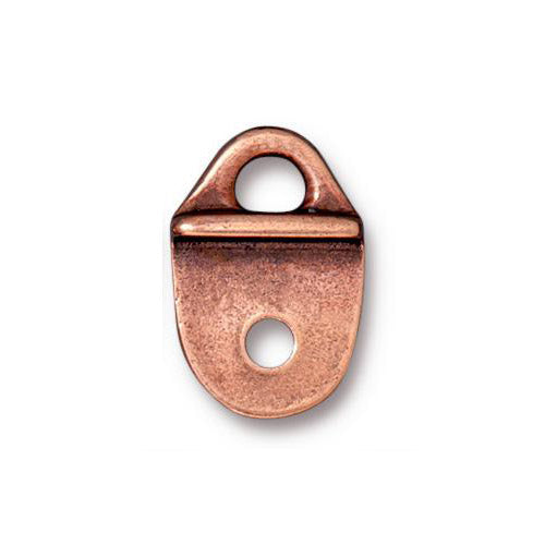 TierraCast Strap Tip Link / pewter with antique copper finish / reverse view