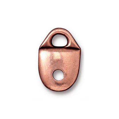 TierraCast Strap Tip Link / pewter with antique copper finish