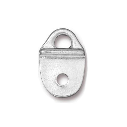 TierraCast Strap Tip Link / pewter with a bright rhodium finish / reverse view