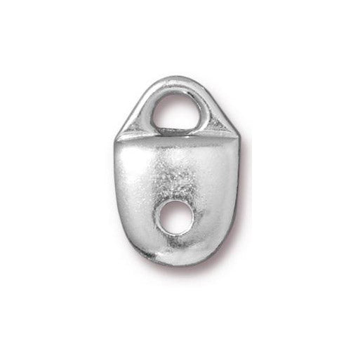 TierraCast Strap Tip Link / pewter with a bright rhodium finish