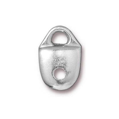 TierraCast Strap Tip Link / pewter with a bright rhodium finish