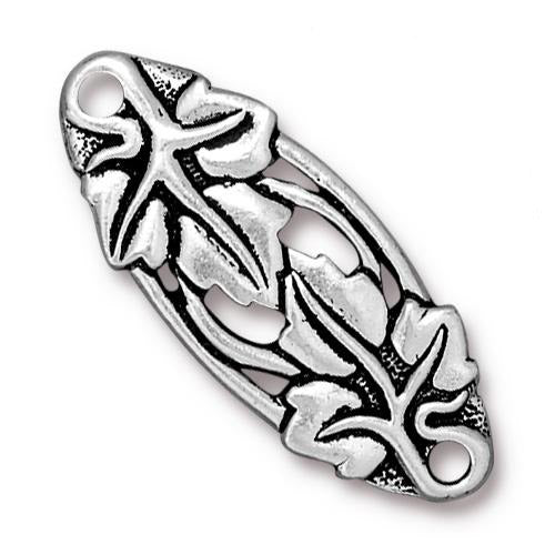 TierraCast Leaf Centerpiece Link / pewter with antique silver finish