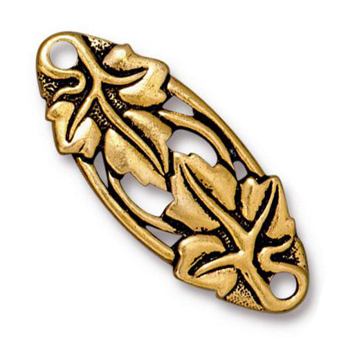 TierraCast Leaf Centerpiece Link / pewter with antique gold finish