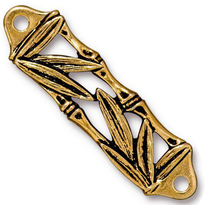TierraCast Bamboo Centerpiece Link / pewter with antique gold finish