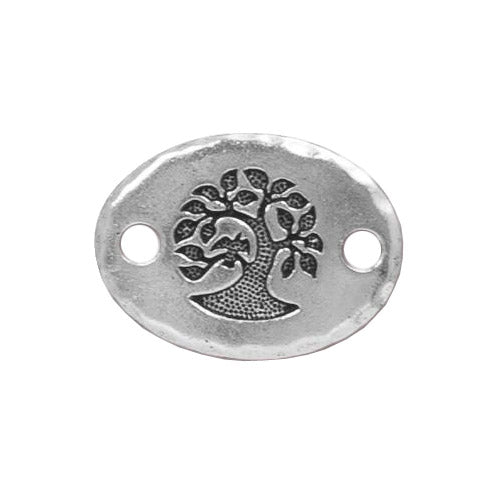 TierraCast Bird In A Tree Link / pewter with antique silver finish