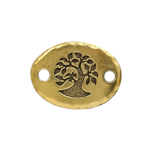 TierraCast Bird In A Tree Link / pewter with antique gold finish