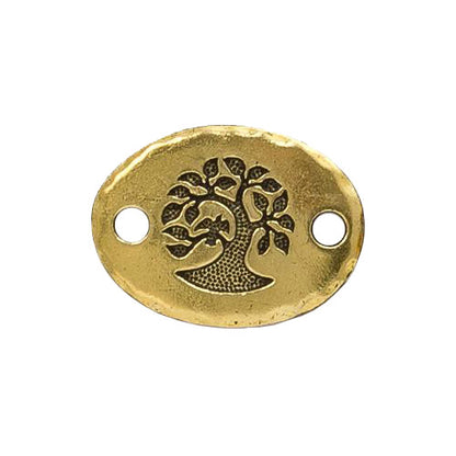 TierraCast Bird In A Tree Link / pewter with antique gold finish