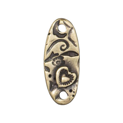 TierraCast Amor Bar Connector Link / pewter with antique brass finish