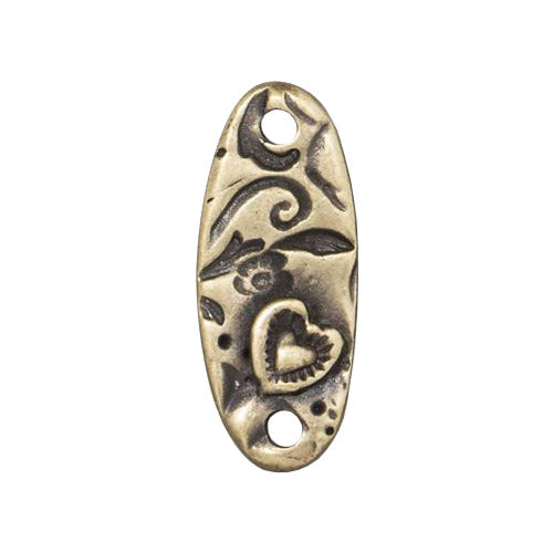 TierraCast Amor Bar Connector Link / pewter with antique brass finish