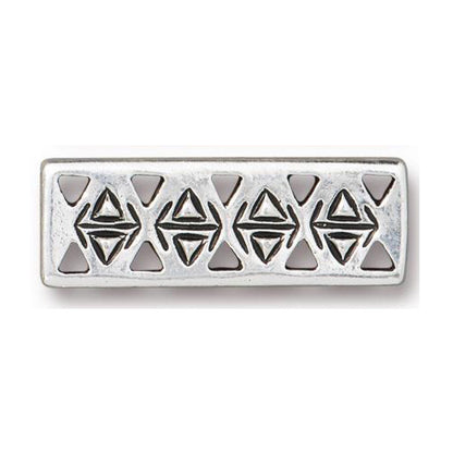 TierraCast Ethnic Bar Link / pewter with antique silver finish / reverse view