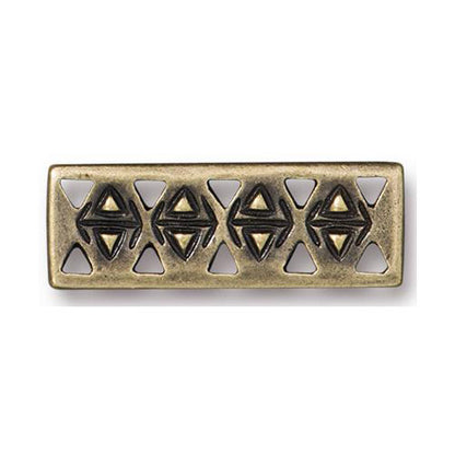 TierraCast Ethnic Bar Link / pewter with a brass oxide finish / reverse view