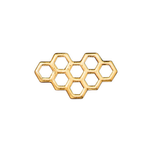 TierraCast Honeycomb Link / pewter with antique gold finish