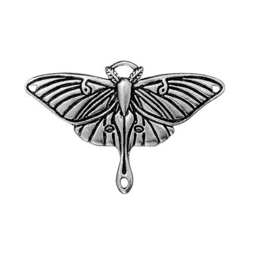 Luna Moth Pendant Link / pewter with a antique silver finish