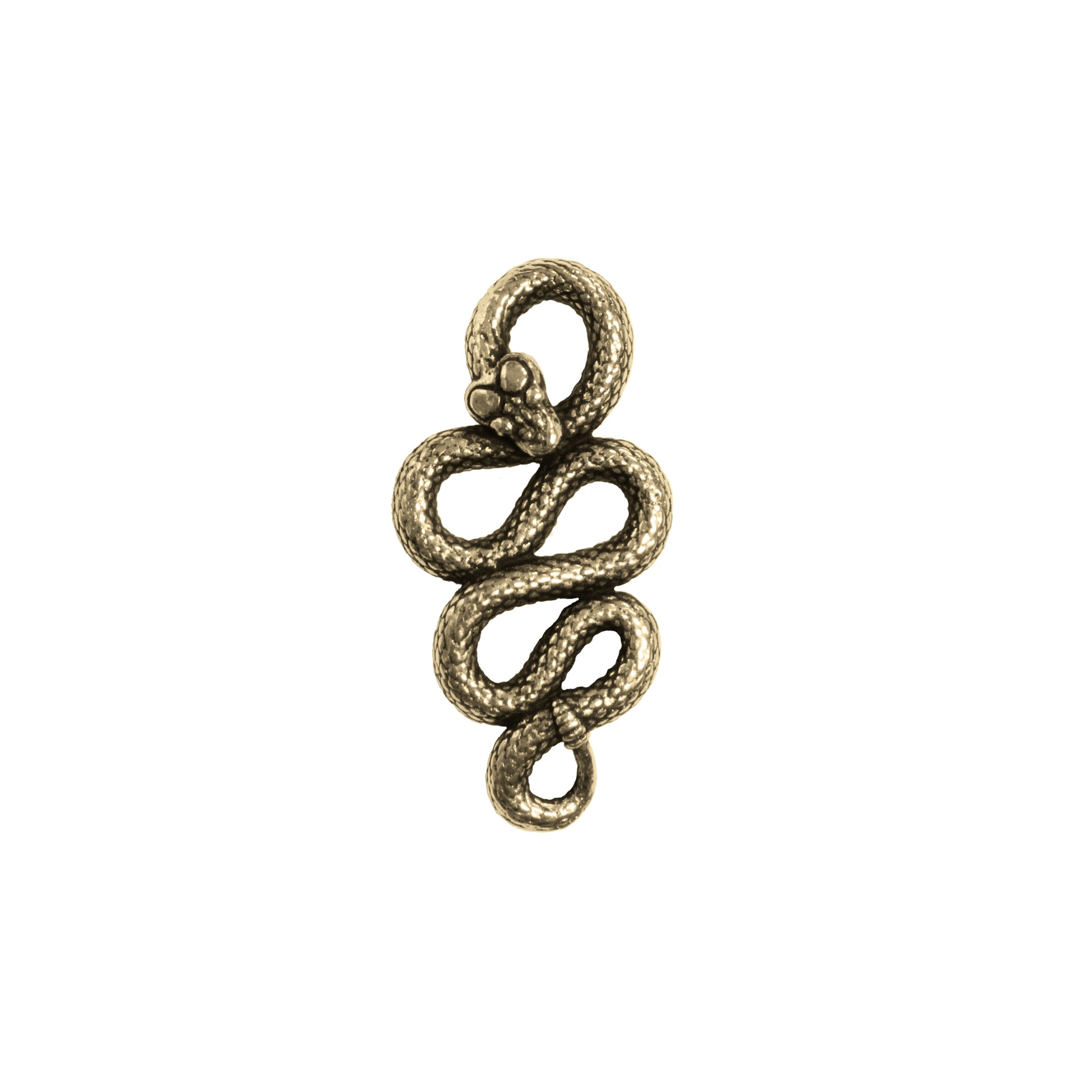 TierraCast Rattlesnake Link / pewter with antique gold finish