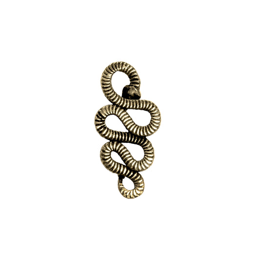 TierraCast Rattlesnake Link / pewter with antique gold finish / reverse view