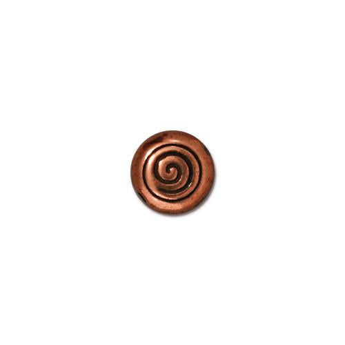 TierraCast Spiral Bead / pewter with antique copper finish