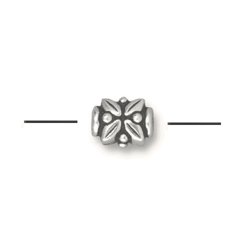TierraCast Leaf Bead / pewter with antique silver finish
