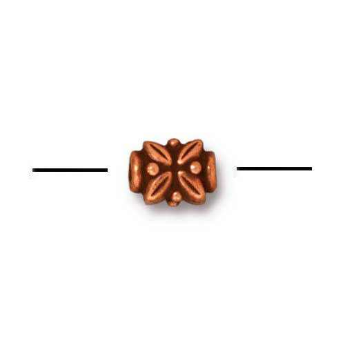 TierraCast Leaf Bead / pewter with antique copper finish