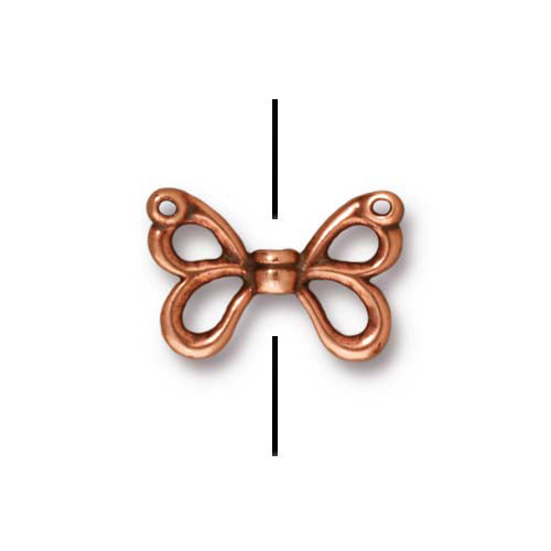 TierraCast Butterfly Wing Bead / pewter with antique copper finish