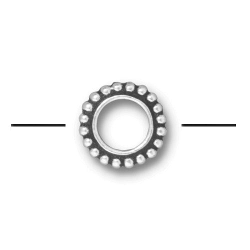 TierraCast Round Bead Frame / pewter with antique silver finish