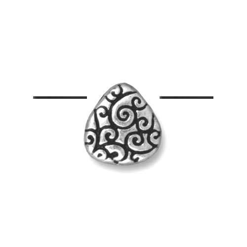 TierraCast Scroll Briolette Bead / pewter with antique silver finish