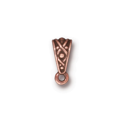 TierraCast Legend Bail / pewter with antique copper finish / front view