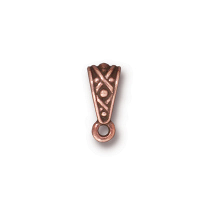 TierraCast Legend Bail / pewter with antique copper finish / front view