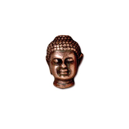 TierraCast Buddha Bead / pewter with antique copper finish