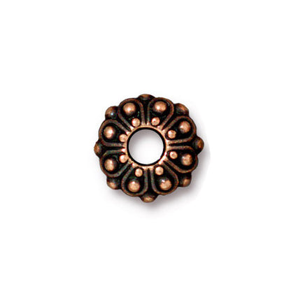 TierraCast Casbah Euro Bead / pewter with antique copper finish / large hole bead