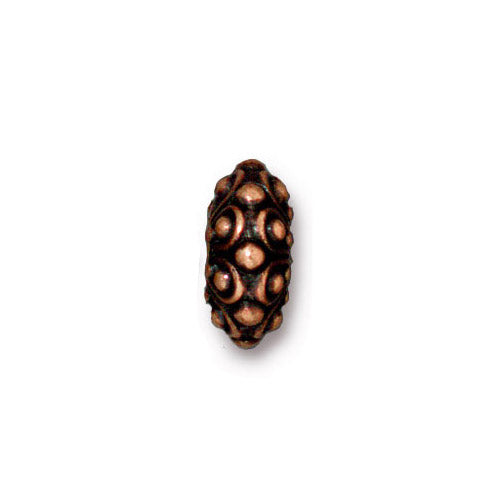 TierraCast Casbah Euro Bead / pewter with antique copper finish / large hole bead / side view