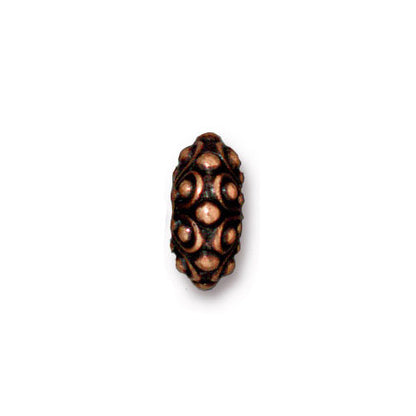 TierraCast Casbah Euro Bead / pewter with antique copper finish / large hole bead / side view