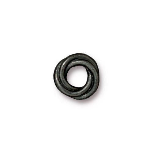 TierraCast 10mm Twisted Spacer Bead / pewter with a black finish