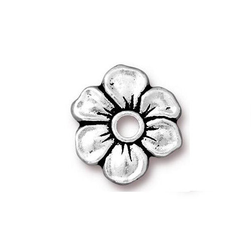 TierraCast Apple Blossom Rivetable Bead / pewter with an antique silver finish