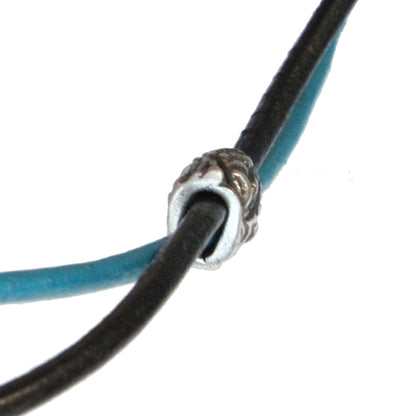TierraCast Jardin Barrel Bead / pewter with antique finish / threaded on 2mm leather cords