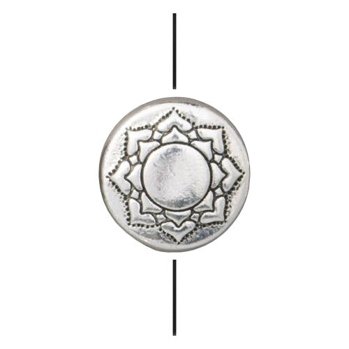 TierraCast 14mm Lotus Puffed Bead / pewter with antique silver finish