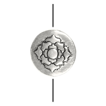 TierraCast 14mm Lotus Puffed Bead / pewter with antique silver finish / reverse view