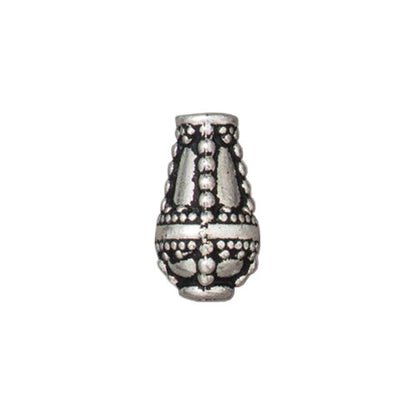 TierraCast Opulence Teardrop Bead / pewter with antique silver finish / side view