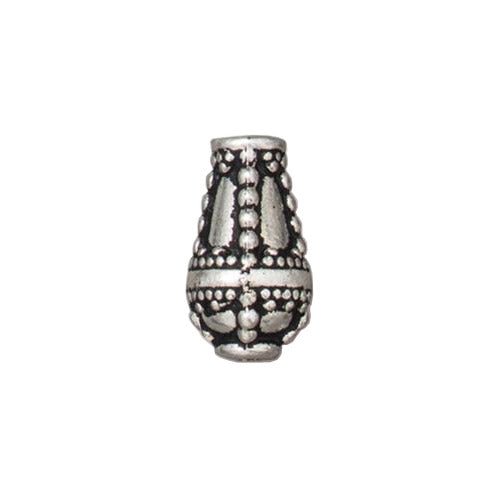 TierraCast Opulence Teardrop Bead / pewter with antique silver finish / side view