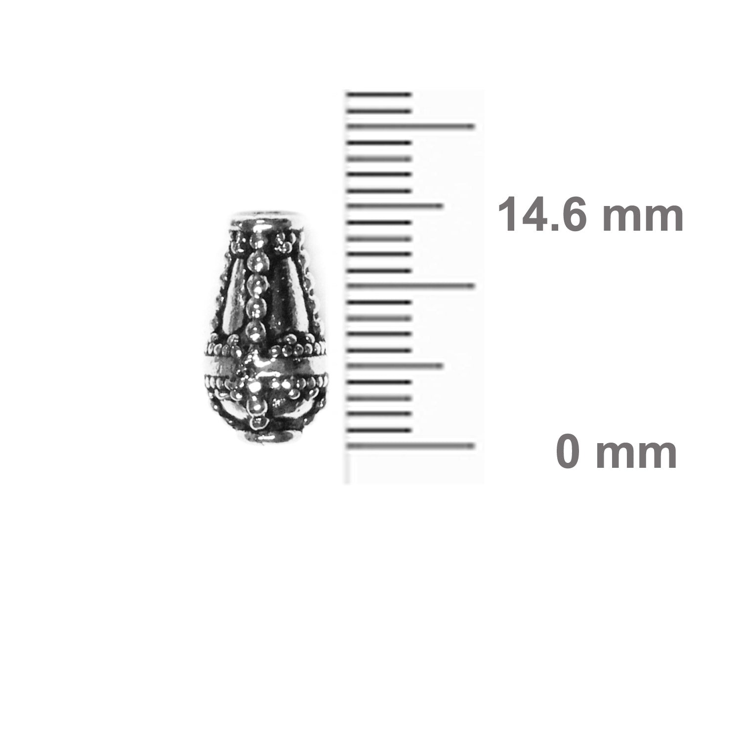 TierraCast Opulence Teardrop Bead / pewter with antique silver finish / with ruler