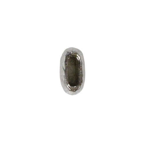 TierraCast 6 x 2mm Distressed Crimp End Cap / pewter with a bright rhodium finish / front view
