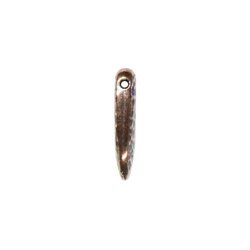TierraCast Hammertone Dagger Bead / plated pewter with antique copper  finish / side view