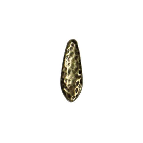 TierraCast Hammertone Dagger Bead / plated pewter with a brass oxide finish