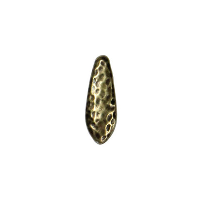 TierraCast Hammertone Dagger Bead / plated pewter with a brass oxide finish