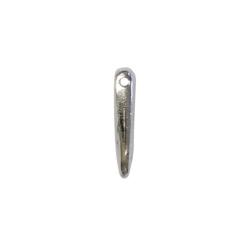 TierraCast Hammertone Dagger Bead / plated pewter with a bright rhodium finish / side view