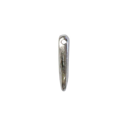TierraCast Hammertone Dagger Bead / plated pewter with a bright rhodium finish / side view