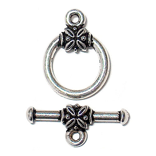 TierraCast Leaf Toggle Clasp / pewter with antique silver finish